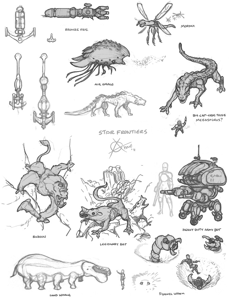 Star Frontiers Volturnian creature art