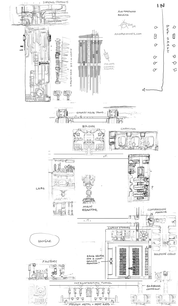 Air Fortress rough concepts