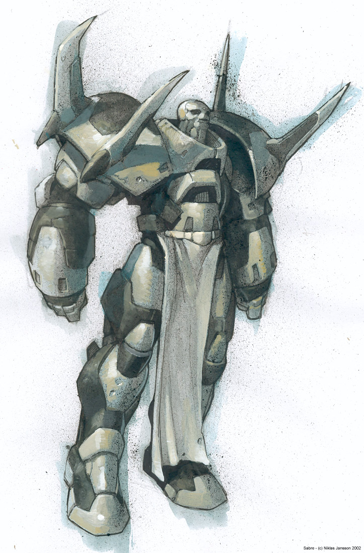 Sabre, acrylics