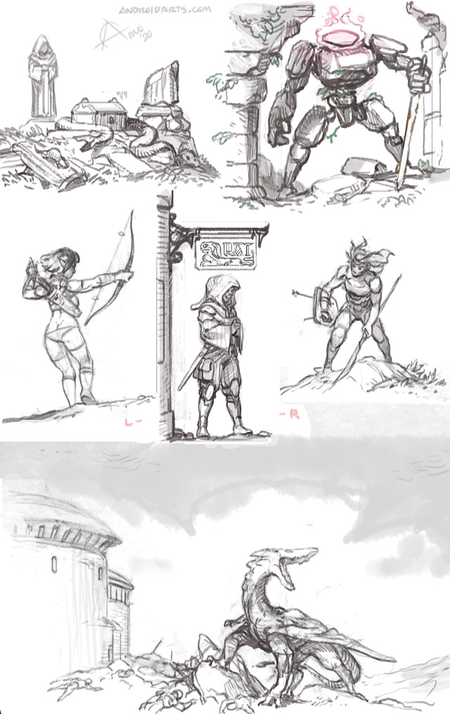 Treasure, Golem, Dragon.