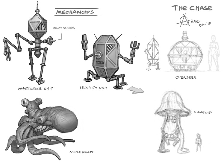 The Chase, mechonoids, fungoids, mire beast