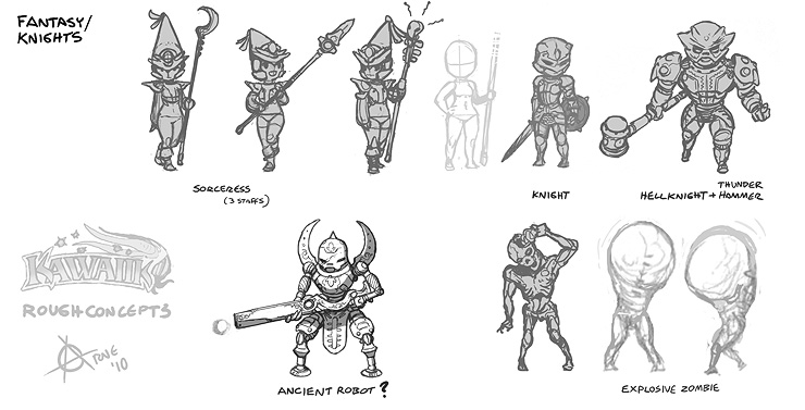 kawaiik quake, Sorceress, knight, hellknight, zombie.