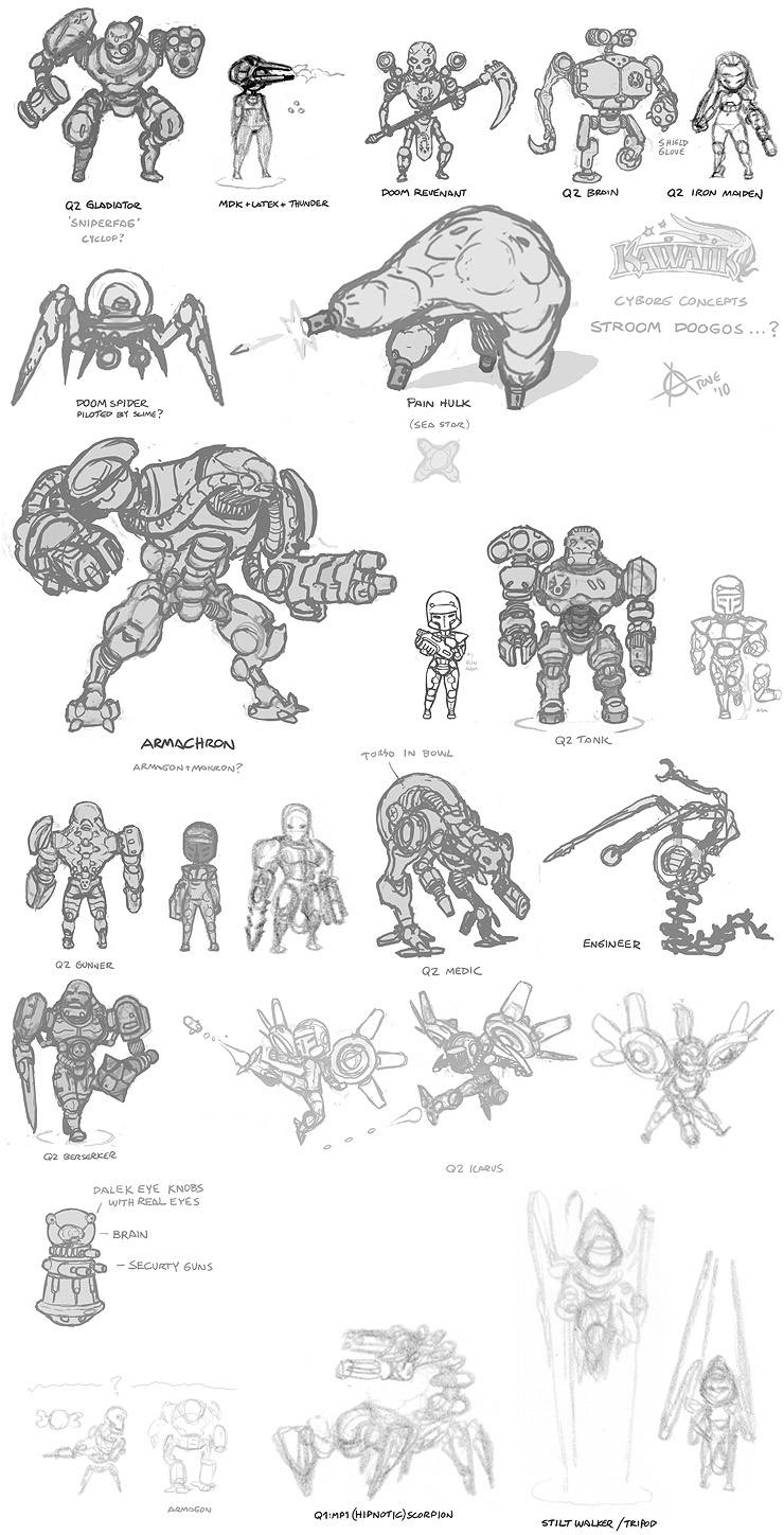 kawaiik quake stroggos and doom, revenant and iron maiden. Pain Hulk.