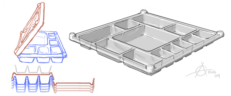 Thermoformed lego box