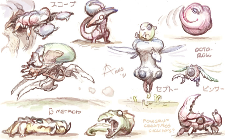 Metroid II enemies.