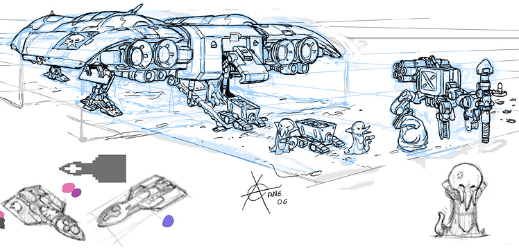 M.U.L.E. redesign concept art pirate ship