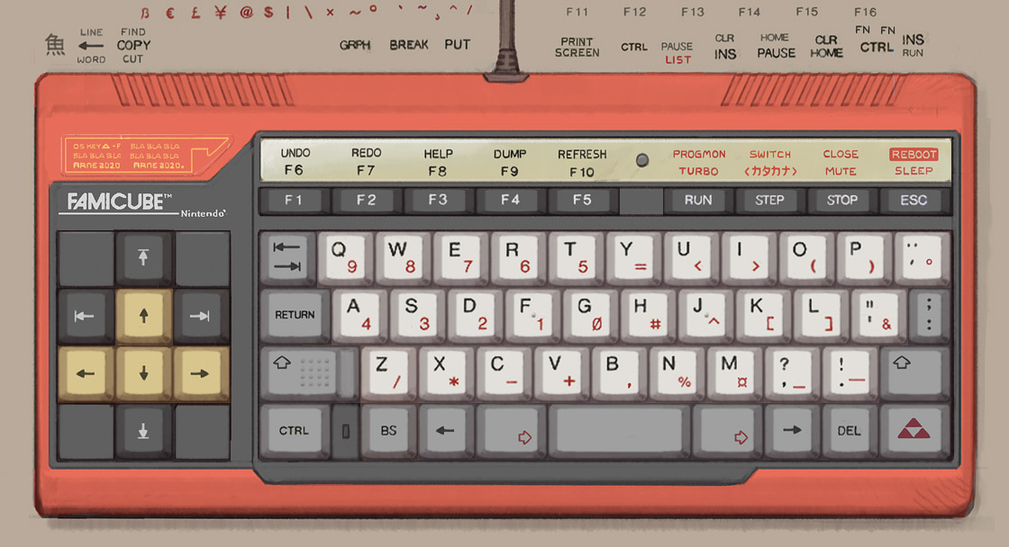 Twin Famicom keyboard concept by Arne
