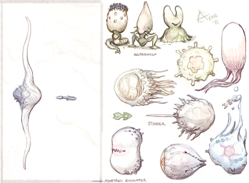 Minstrel, Nathracch and space monsters.