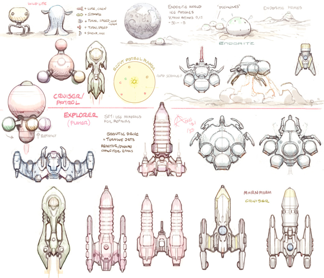 Alien wildlife, Explorer ships.