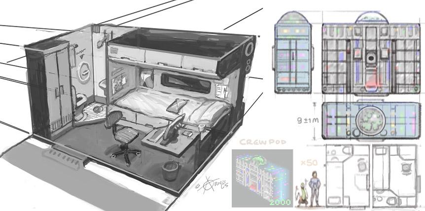 Crew pod cabins