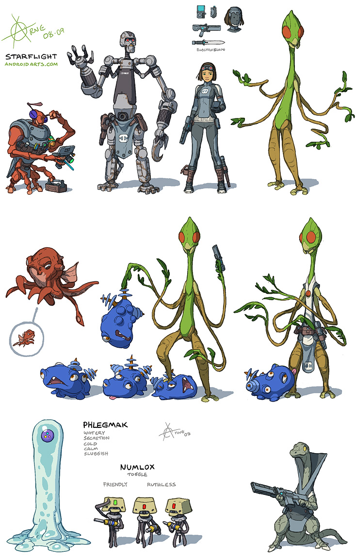 Starflight Velox Mechan Human Elowan Gazurtoid Spemin Thrynn Phlegmak Numlox