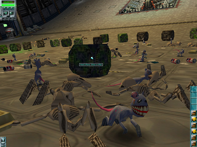 Startopia screenshot with skeletons, trash and vermin.