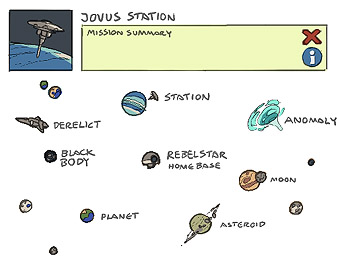 Mission selection screen