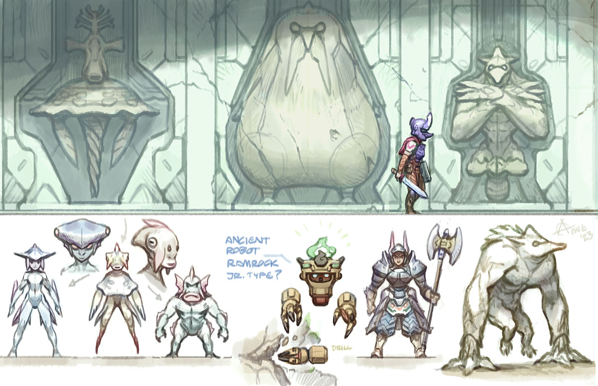 Skyward Sword statues